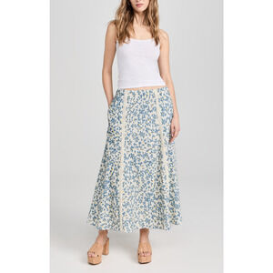 Velvet 'Kona' Blue Cotton Skirt Size L